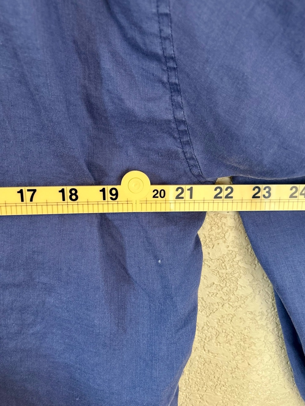 Classic 100% Linen Button-Down Blouse in Royal Blue Classic Ann Taylor Old Money - Picture 7 of 8